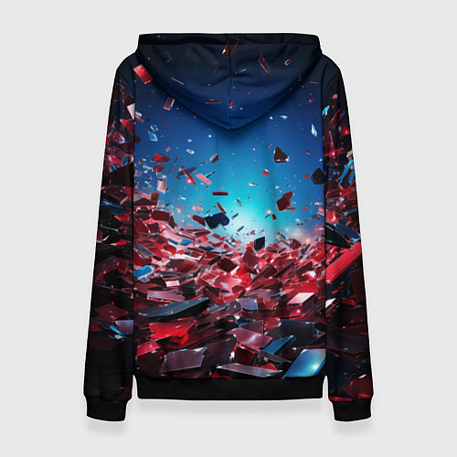 Женская толстовка Осколки плит в движении / 3D-Черный – фото 2