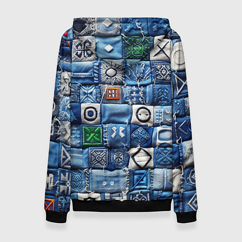 Женская толстовка Геймерский пиксельный пэчворк / 3D-Черный – фото 2