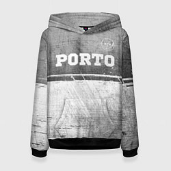 Толстовка-худи женская Porto - grey gradient посередине, цвет: 3D-черный