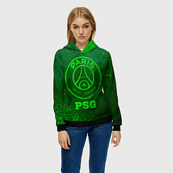 Толстовка-худи женская PSG - green gradient, цвет: 3D-черный — фото 2