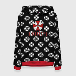 Толстовка-худи женская Resident evil pattern umbrella, цвет: 3D-красный