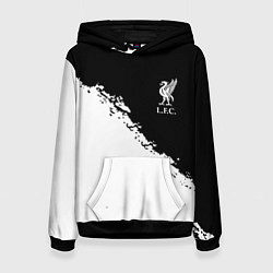 Толстовка-худи женская Liverpool fc белые краски, цвет: 3D-черный