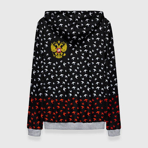 Женская толстовка Герб РФ и ссср ласточки / 3D-Меланж – фото 2