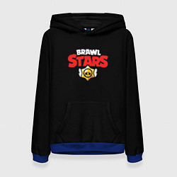 Толстовка-худи женская Brawl stars logo red, цвет: 3D-синий