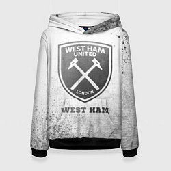 Толстовка-худи женская West Ham - white gradient, цвет: 3D-черный