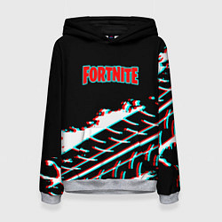 Толстовка-худи женская Fortnite краски глитч, цвет: 3D-меланж