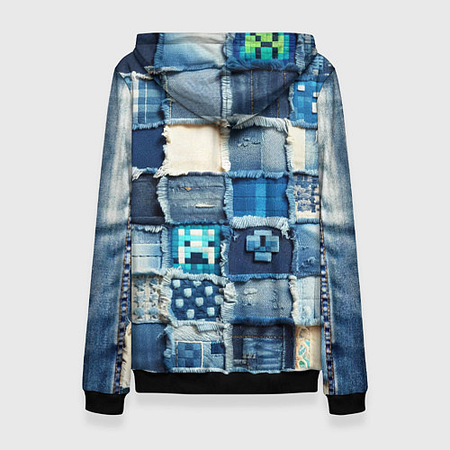 Женская толстовка Пэчворк из Minecraft / 3D-Черный – фото 2