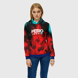 Толстовка-худи женская Metro 2033 fire, цвет: 3D-синий — фото 2