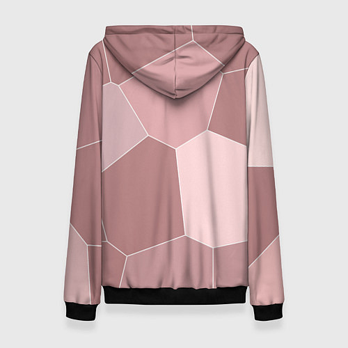 Женская толстовка Пыльно-розовый крупная мозаика / 3D-Черный – фото 2