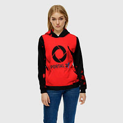 Толстовка-худи женская Портал 2 краски, цвет: 3D-черный — фото 2