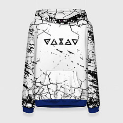 Толстовка-худи женская Ведьмак трещины в земле, цвет: 3D-синий