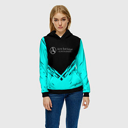 Толстовка-худи женская ArcheAge краски, цвет: 3D-черный — фото 2