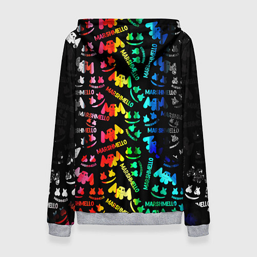 Женская толстовка Marshmello neon color / 3D-Меланж – фото 2