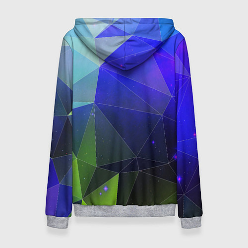 Женская толстовка Неоновые треугольники геометрия / 3D-Меланж – фото 2