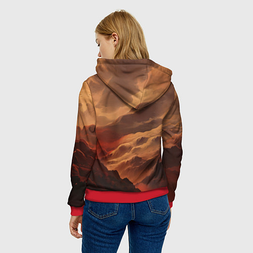 Женская толстовка Полый рыцарь с мечом / 3D-Красный – фото 4