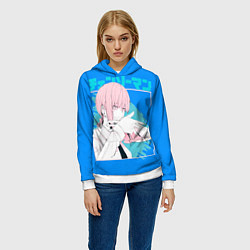 Толстовка-худи женская Макима персонаж Человек-бензопила, цвет: 3D-белый — фото 2