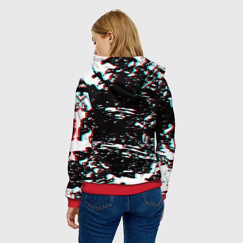 Женская толстовка Doom glithc краски / 3D-Красный – фото 4