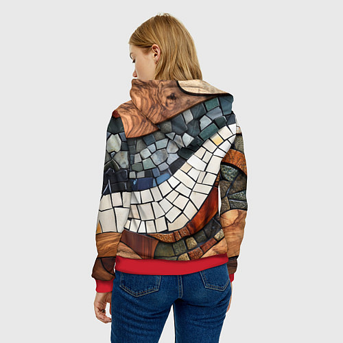 Женская толстовка Плиточная мозайка / 3D-Красный – фото 4