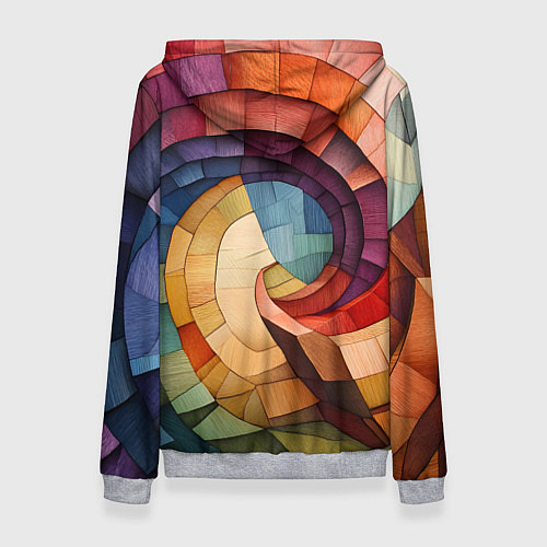 Женская толстовка Разноцветная мозаика в виде спирали / 3D-Меланж – фото 2
