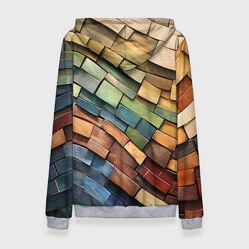 Женская толстовка Волнистая мозаика / 3D-Меланж – фото 2