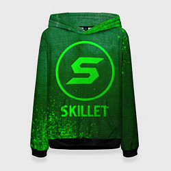 Толстовка-худи женская Skillet - green gradient, цвет: 3D-черный