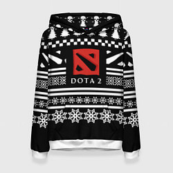 Толстовка-худи женская Dota pattern game, цвет: 3D-белый