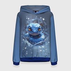 Толстовка-худи женская Змея с большими глазами, цвет: 3D-синий