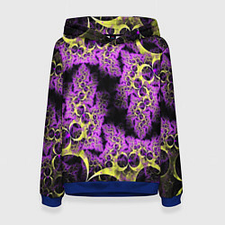 Толстовка-худи женская Абстракция фракталов, цвет: 3D-синий