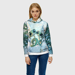 Толстовка-худи женская Милые змеи, цвет: 3D-белый — фото 2
