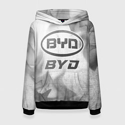 Толстовка-худи женская BYD - white gradient, цвет: 3D-черный