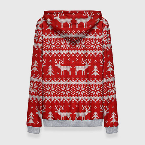 Женская толстовка Вязаный зимний узор с оленями / 3D-Меланж – фото 2