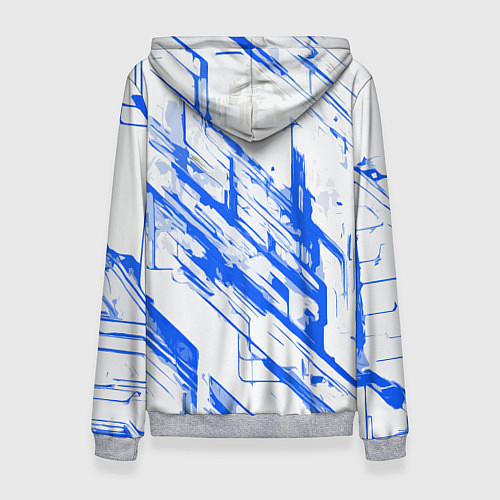 Женская толстовка Синие полосы на белом фоне / 3D-Меланж – фото 2
