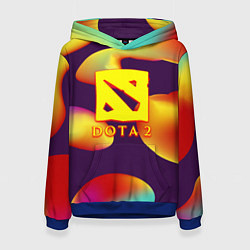 Толстовка-худи женская Dota 2 неоновая абстракция, цвет: 3D-синий