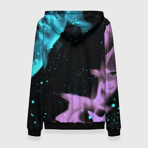 Женская толстовка Genshin Impact flame neon / 3D-Черный – фото 2