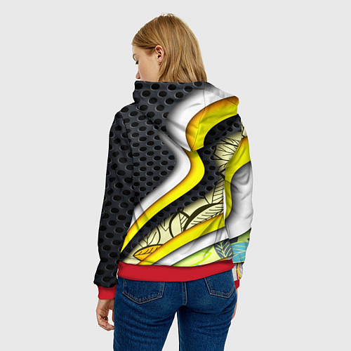 Женская толстовка Opel абстракция волны / 3D-Красный – фото 4