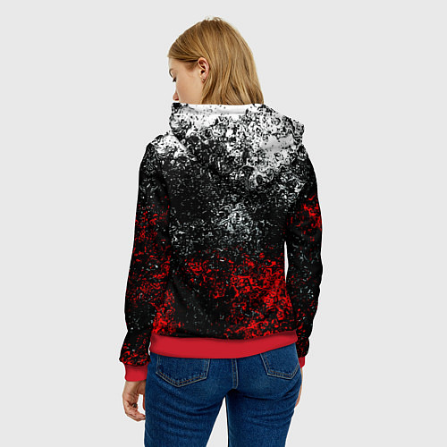 Женская толстовка Cyberpunk брызги красок / 3D-Красный – фото 4