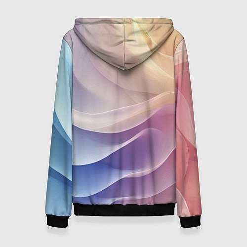 Женская толстовка Текстура с градиентом волны / 3D-Черный – фото 2