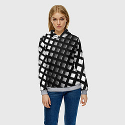 Толстовка-худи женская Металлическая текстура авто, цвет: 3D-меланж — фото 2