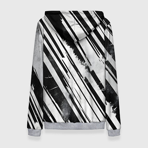 Женская толстовка Платиновые и черные полосы / 3D-Меланж – фото 2