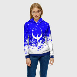 Толстовка-худи женская Quake краски брызги, цвет: 3D-синий — фото 2