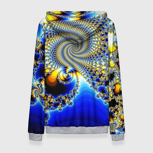 Женская толстовка Фрактальный психоделики узор / 3D-Меланж – фото 2
