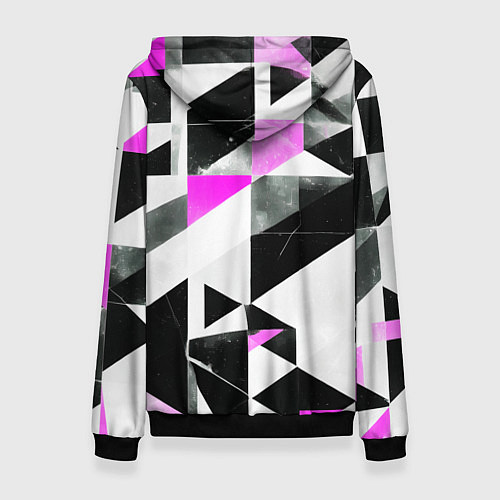 Женская толстовка Black and pink abstraction on a white background / 3D-Черный – фото 2