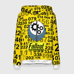 Толстовка-худи женская Fallout pattern symbol, цвет: 3D-белый