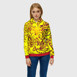 Толстовка-худи женская Ведьмак школа дракона, цвет: 3D-красный — фото 2