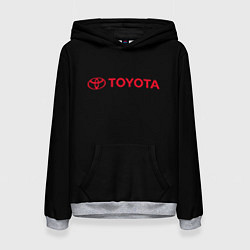 Толстовка-худи женская Toyota red logo auto, цвет: 3D-меланж