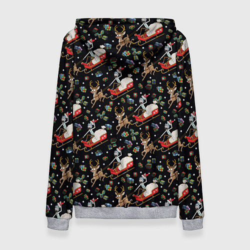 Женская толстовка Рик и Морти сани с оленем - Christmas / 3D-Меланж – фото 2