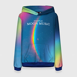 Толстовка-худи женская Moon music Coldplay, цвет: 3D-синий