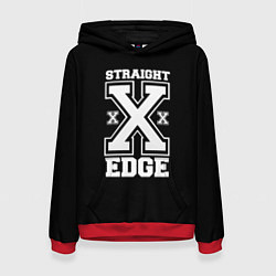 Толстовка-худи женская Straight edge SXE, цвет: 3D-красный