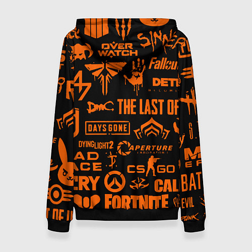 Женская толстовка Half-life pattern game / 3D-Черный – фото 2