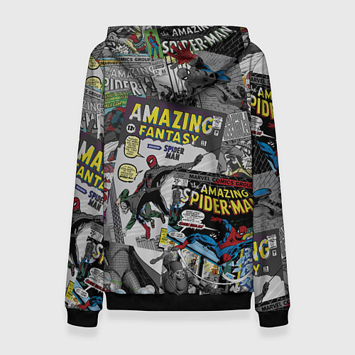 Женская толстовка Spider-man comics / 3D-Черный – фото 2